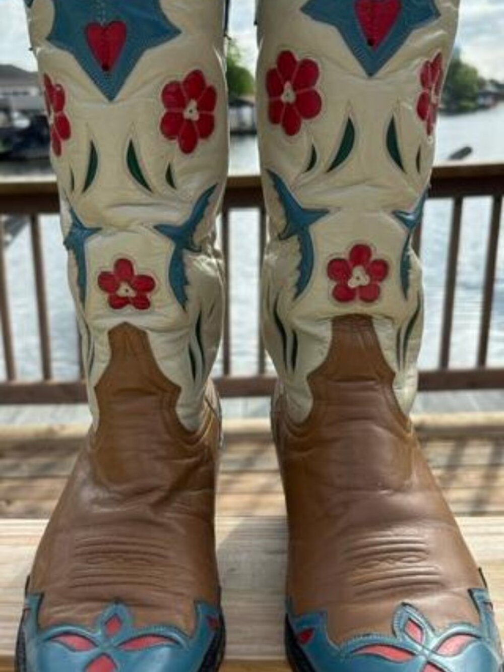 Old Gringo Bluebird inlay/overlay cowboy boots 8-1/2 D